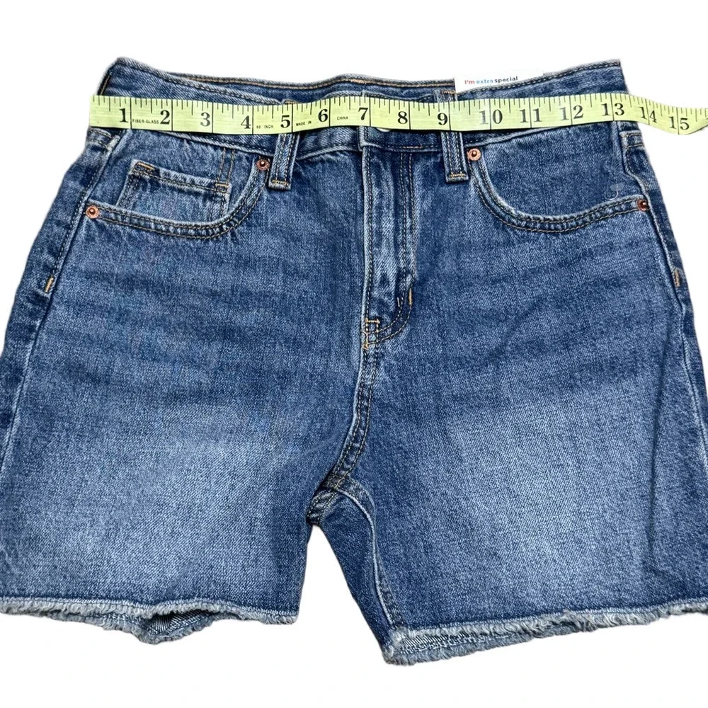 Old Navy High-Rise Slouchy Straight Denim Cut Off Distressed Short Girls Size 10